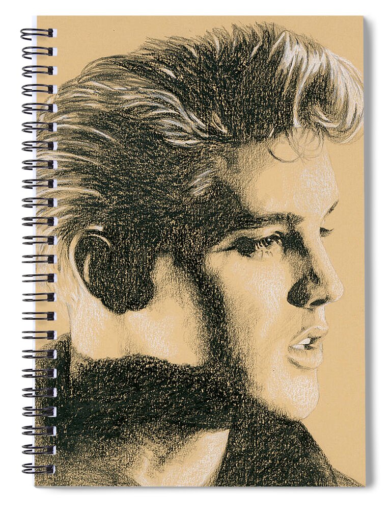 Elvis Spiral Notebook featuring the drawing Back in Memphis by Rob De Vries