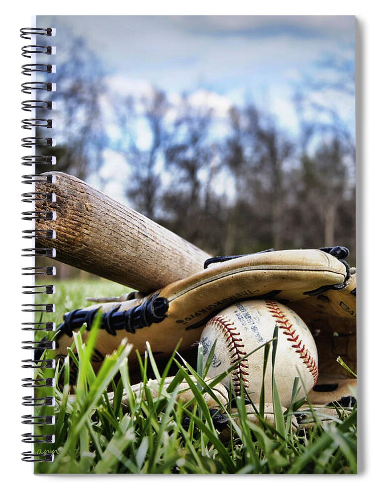 Baseball Spiral Notebook featuring the photograph Backyard Baseball Memories by Cricket Hackmann