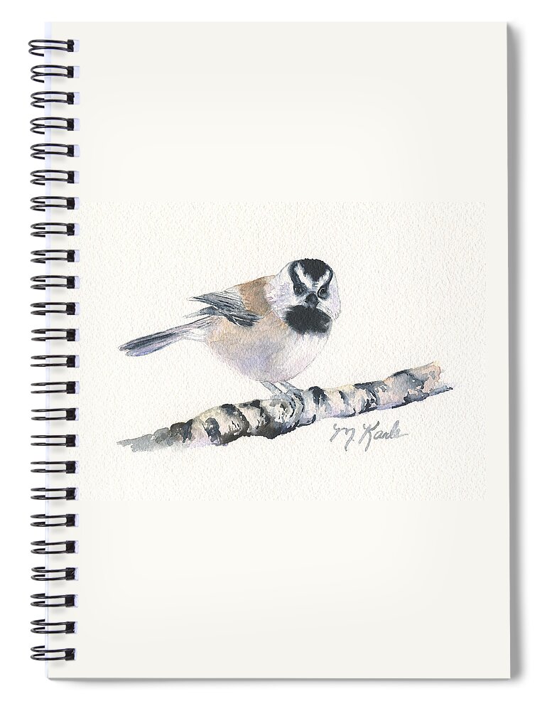 Birds Spiral Notebook featuring the painting Backyard Busybody - Mountain Chickadee by Marsha Karle