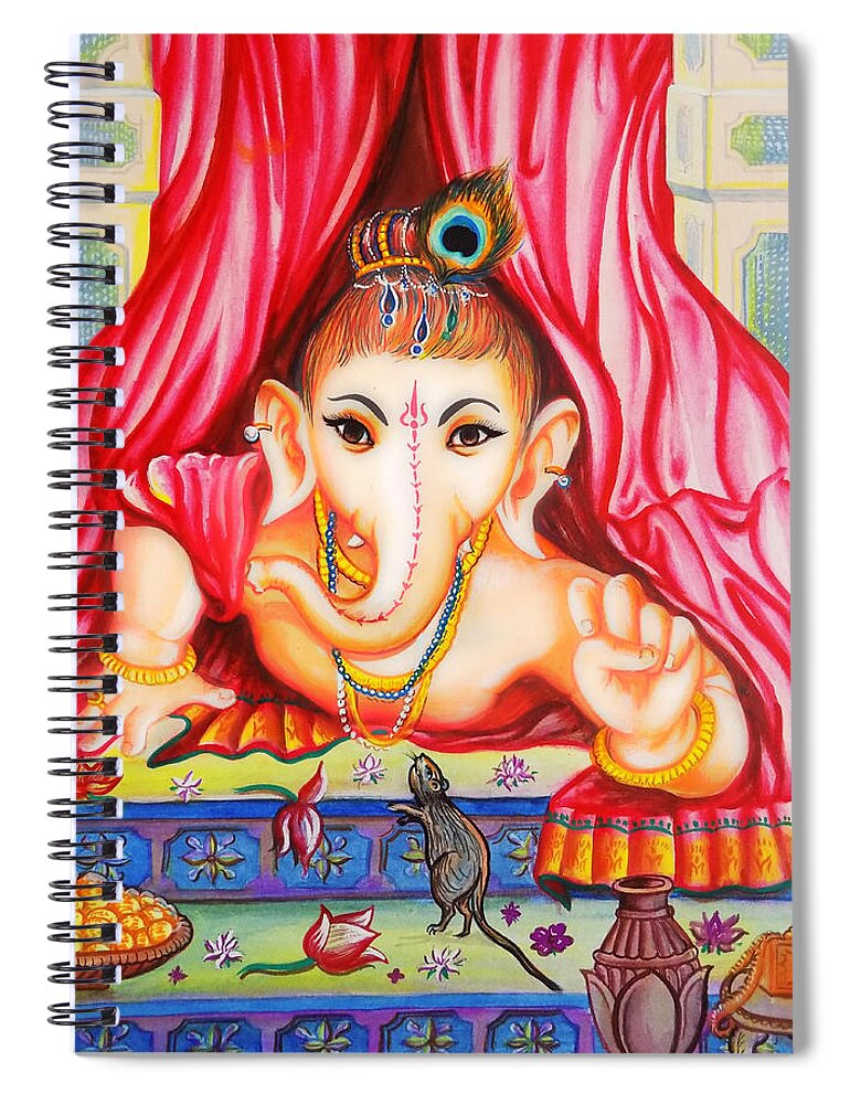 Bal Ganesha/ Ganapathy Spiral Notebook by Asp Arts - Fine Art America