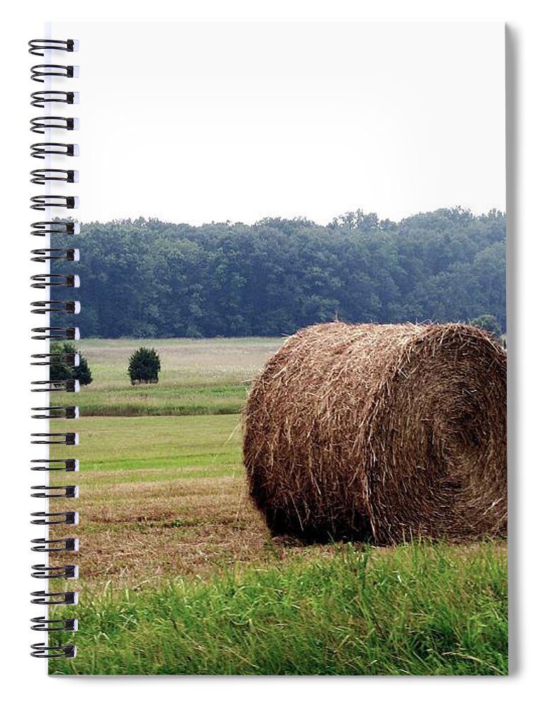 Country Spiral Notebook featuring the photograph Bales in Solebury by Christopher Plummer
