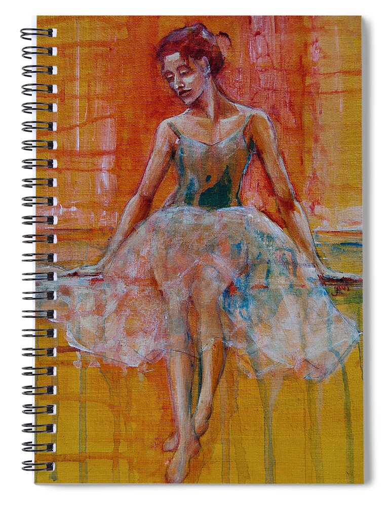 Ballarinas Spiral Notebook featuring the painting Ballerina In Repose by Jani Freimann