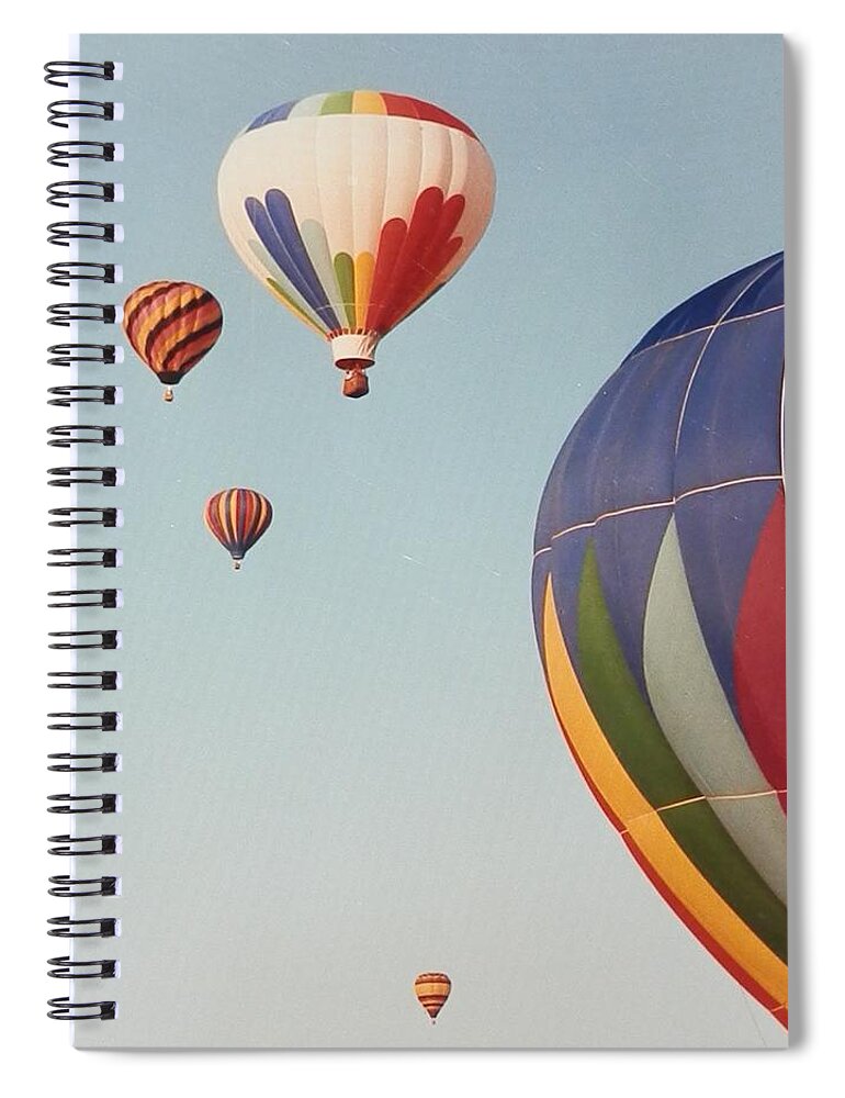 Colorful Spiral Notebook featuring the photograph Balloons High in the Sky by Belinda Lee