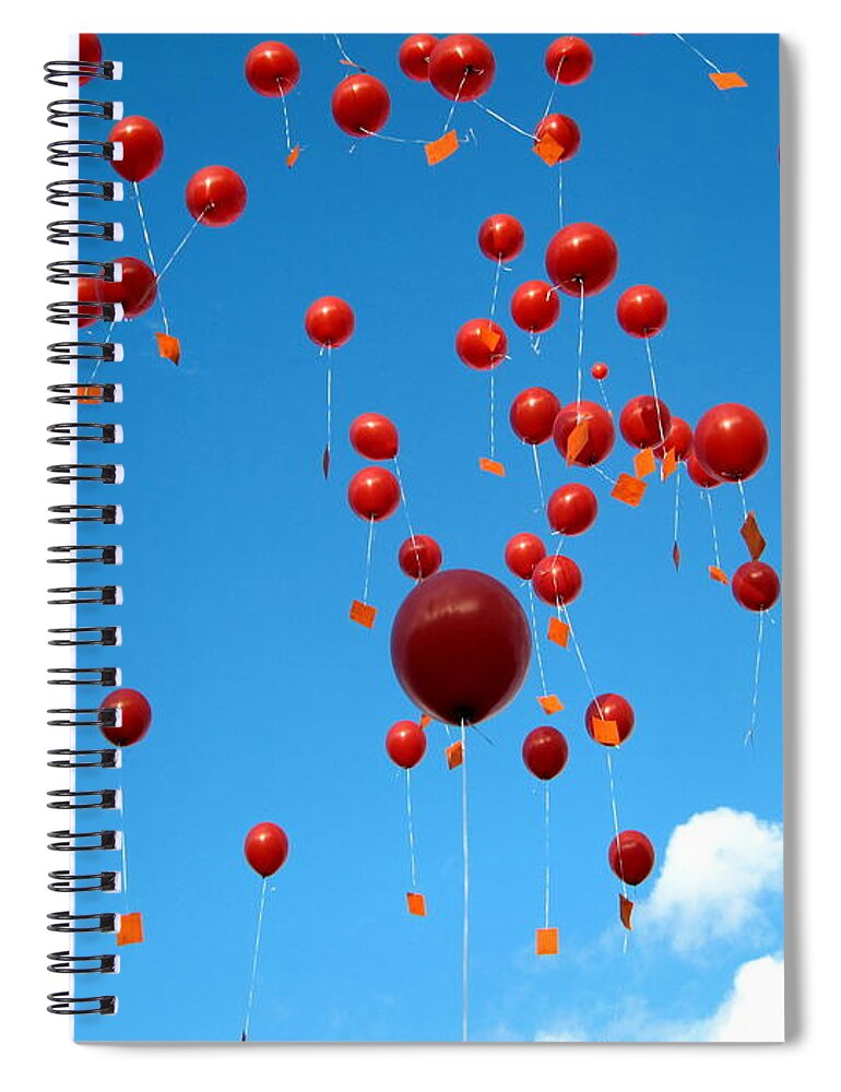 Up Spiral Notebook featuring the photograph Balloons in the Air by Amanda Mohler