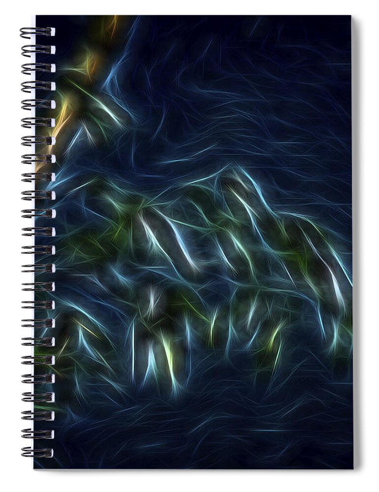 Bamboo Spiral Notebook featuring the digital art Bamboo Wind 2 by William Horden