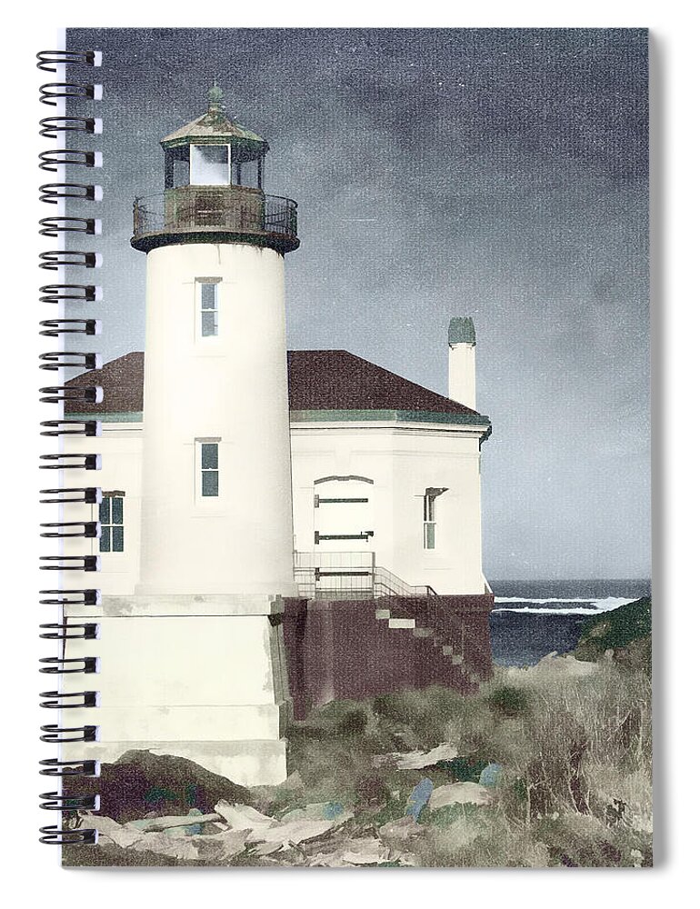 Bandon Spiral Notebook featuring the photograph Bandon Lighthouse by Carol Leigh