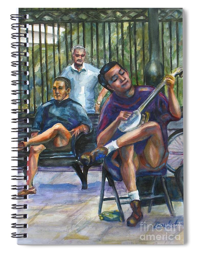 Musician Spiral Notebook featuring the painting Banjo by Beverly Boulet