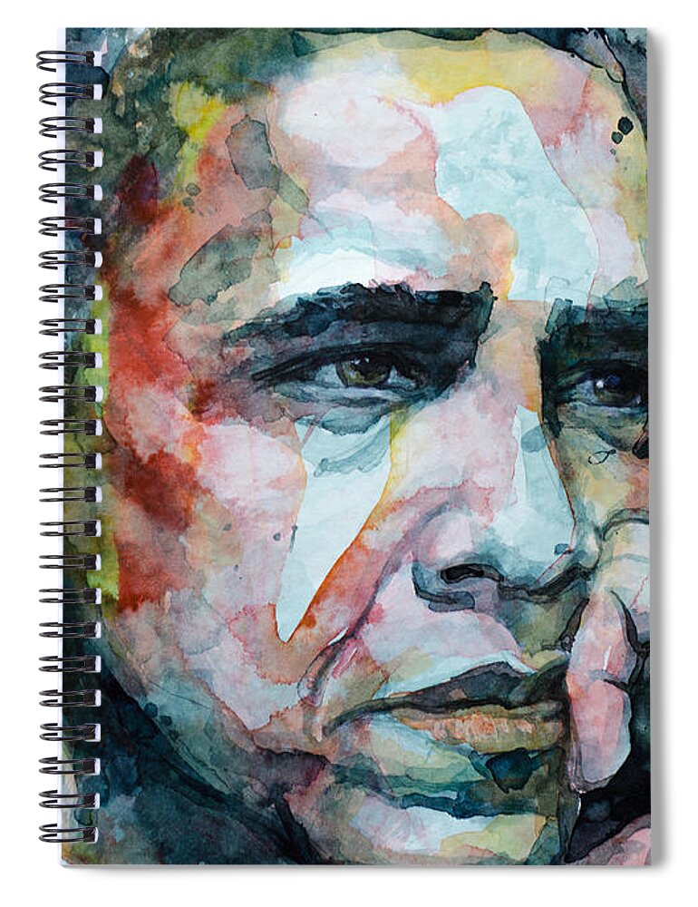 Obama Spiral Notebook featuring the painting Barack by Laur Iduc