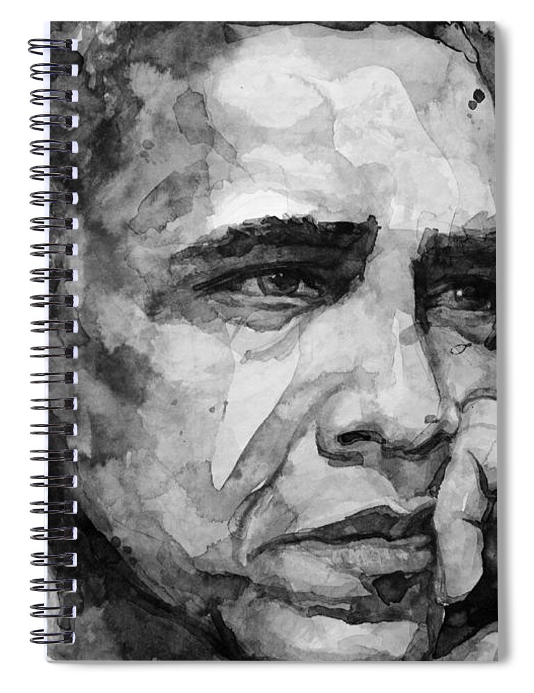 Barack Obama Spiral Notebook featuring the painting Barack Obama by Laur Iduc