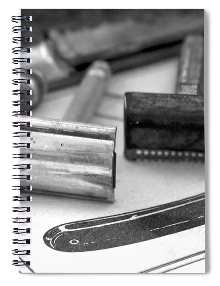 Barber Spiral Notebook featuring the photograph Barber Shop 20 BW by Angelina Tamez