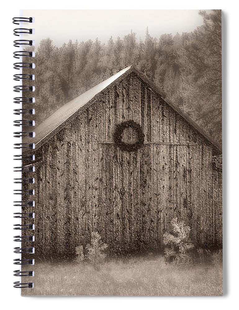 Barn Spiral Notebook featuring the photograph First Snow in November by Amanda Smith