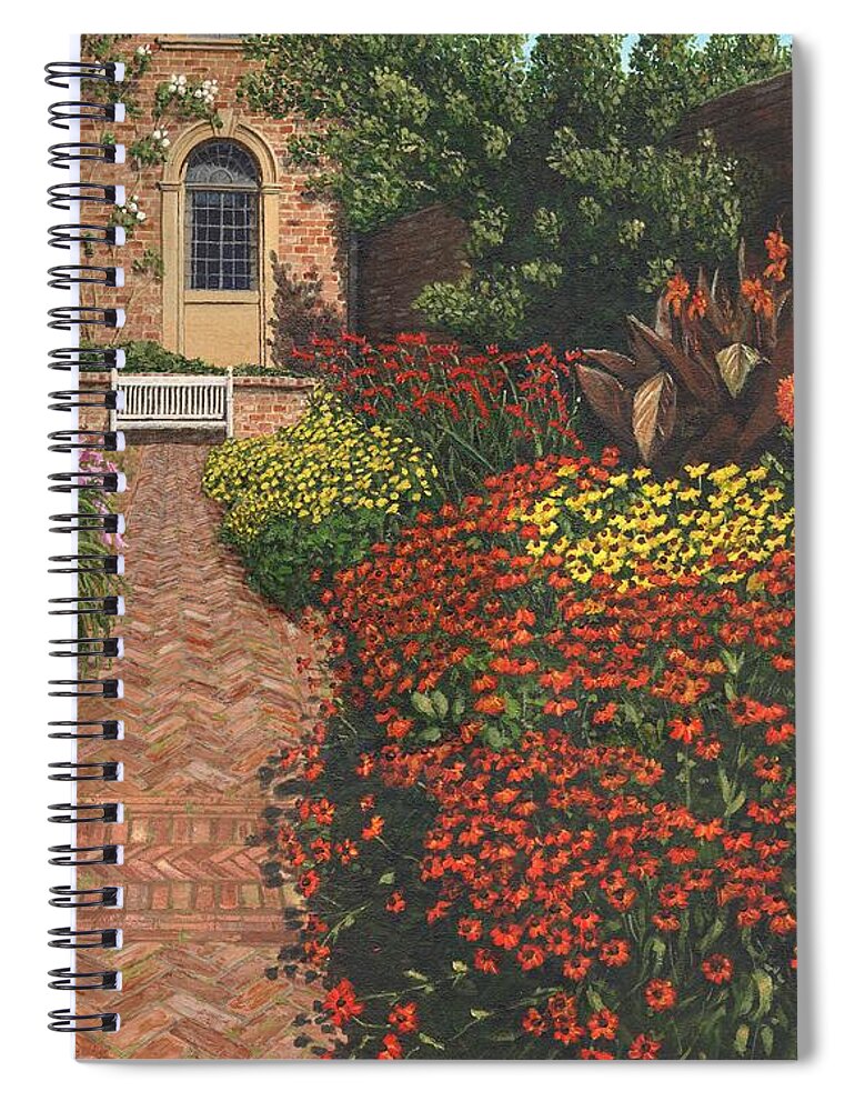 Landscape Spiral Notebook featuring the painting Barrington Court Gardens Somerset by Richard Harpum