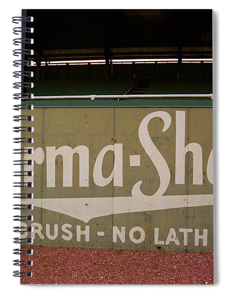 Ad Spiral Notebook featuring the photograph Baseball Field Burma Shave Sign by Frank Romeo