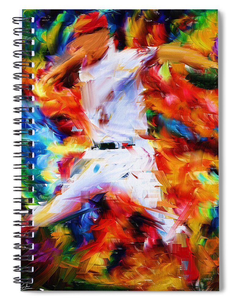 Baseball Spiral Notebook featuring the digital art Baseball I by Lourry Legarde
