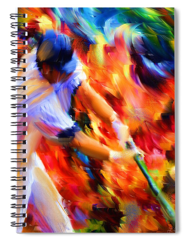 Baseball Spiral Notebook featuring the digital art Baseball III by Lourry Legarde