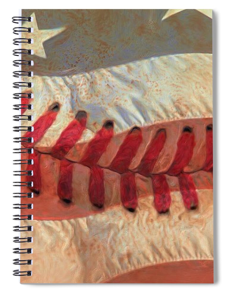 America Spiral Notebook featuring the photograph Baseball Is Sewn Into The Fabric by Heidi Smith