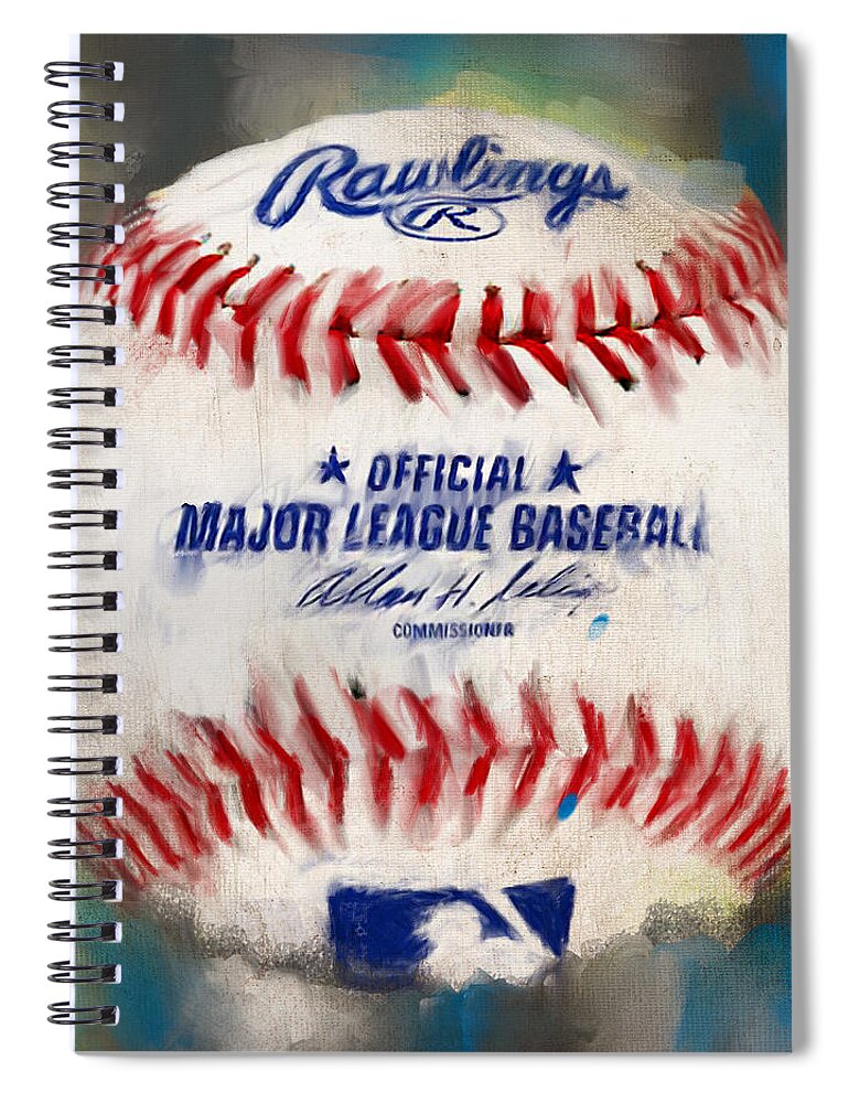 Baseball Spiral Notebook featuring the digital art Baseball IV by Lourry Legarde