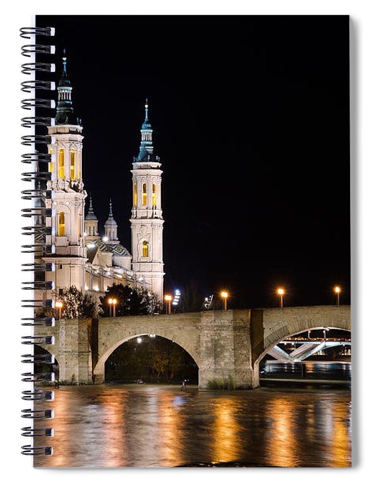 Landscape Spiral Notebook featuring the photograph Basilica de El Pilar in Zaragoza by Pablo Lopez