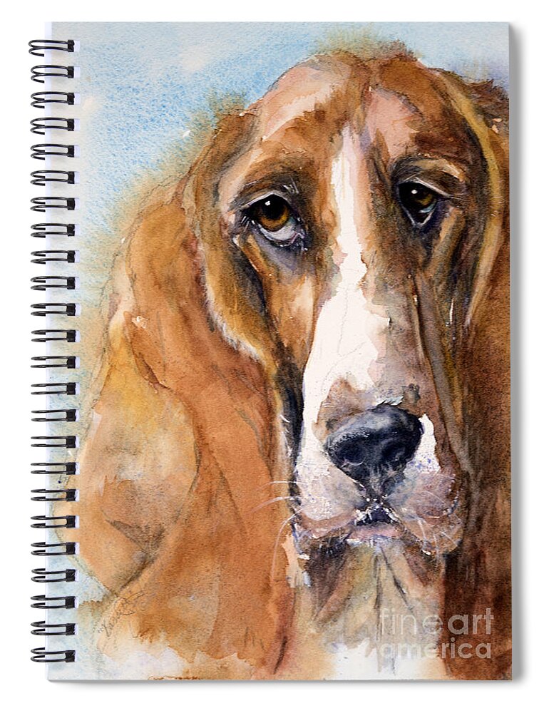 Dog Spiral Notebook featuring the painting Basset Hound by Judith Levins