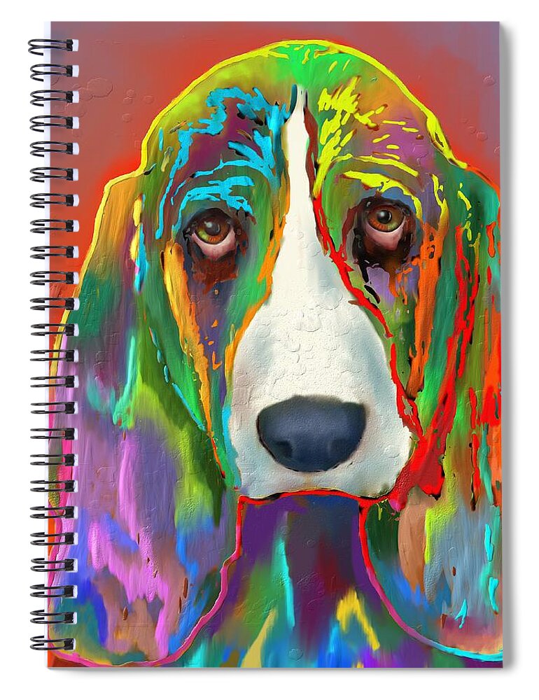 Basset Hound Spiral Notebook featuring the digital art Basset Hound by Marlene Watson