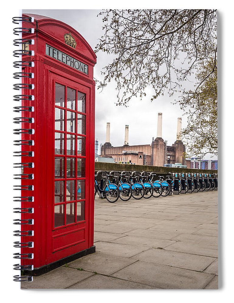 London Spiral Notebook featuring the photograph Battersea Phone Box by Matt Malloy