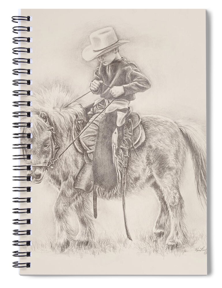 Children Spiral Notebook featuring the drawing Battle of Wills by Kim Lockman
