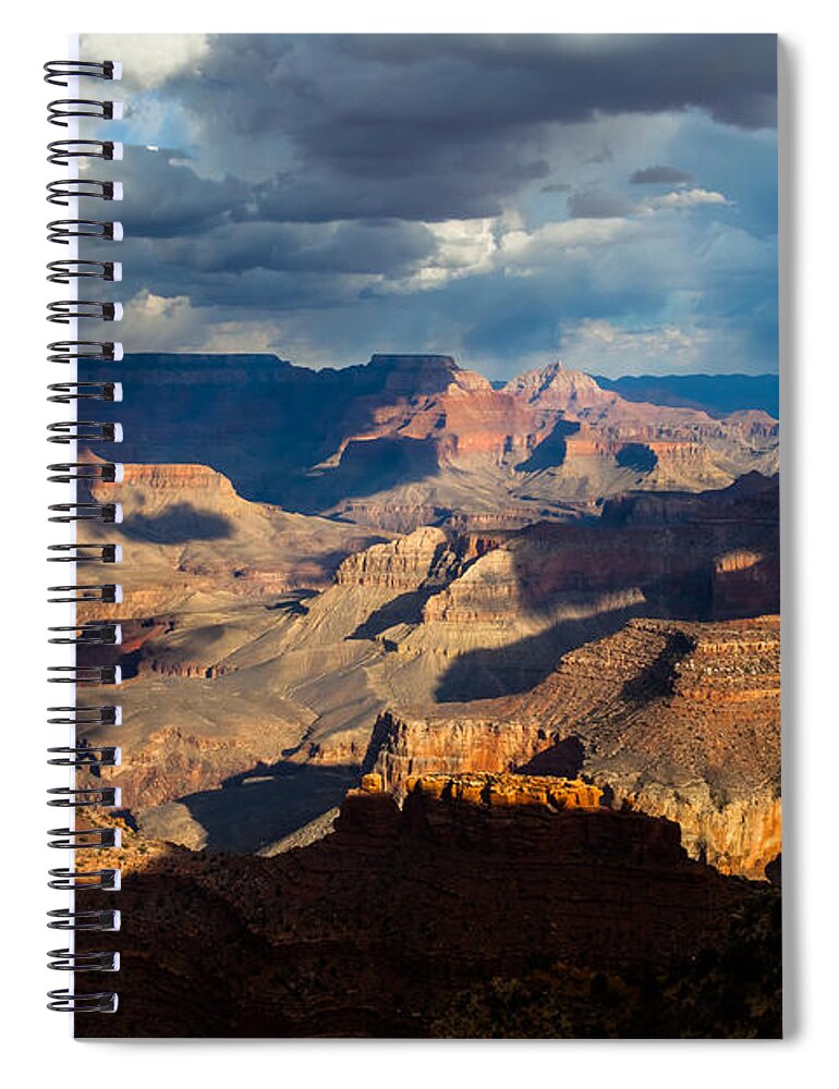 Arizona Spiral Notebook featuring the photograph Battleship Rock in the Shadows by Ed Gleichman