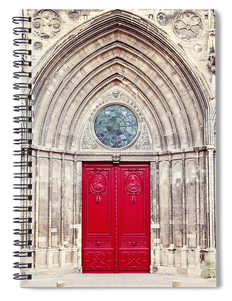 Bayeux Cathedral Spiral Notebook featuring the photograph Bayeux Cathedral - France by Melanie Alexandra Price