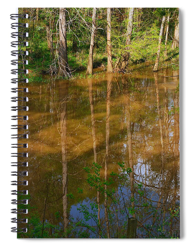 Bayou Spiral Notebook featuring the photograph Bayou Reflections by Connie Fox