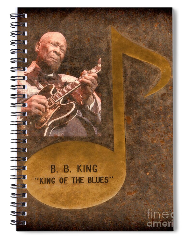 Jazz Spiral Notebook featuring the photograph BB King Note by Donna Greene