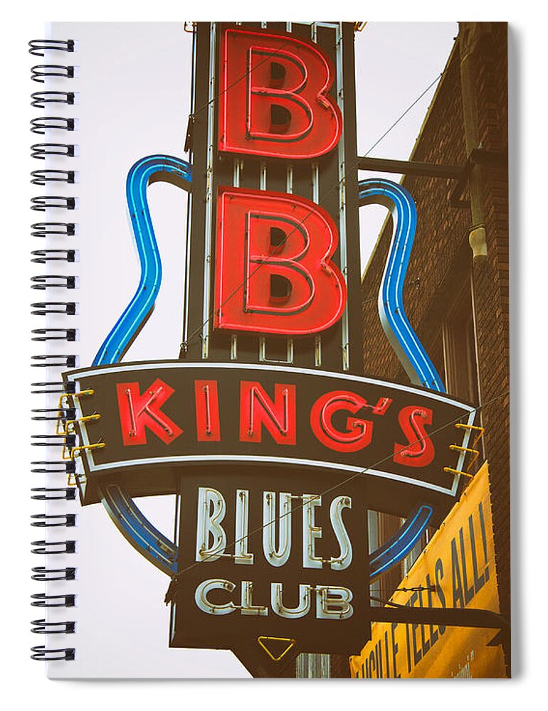 Bb King Spiral Notebook featuring the photograph BB King's Blues Club by Mary Lee Dereske