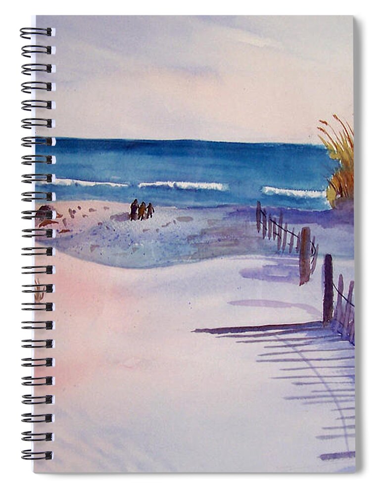 Beach Spiral Notebook featuring the painting Beach Afternoon by Christine Lathrop