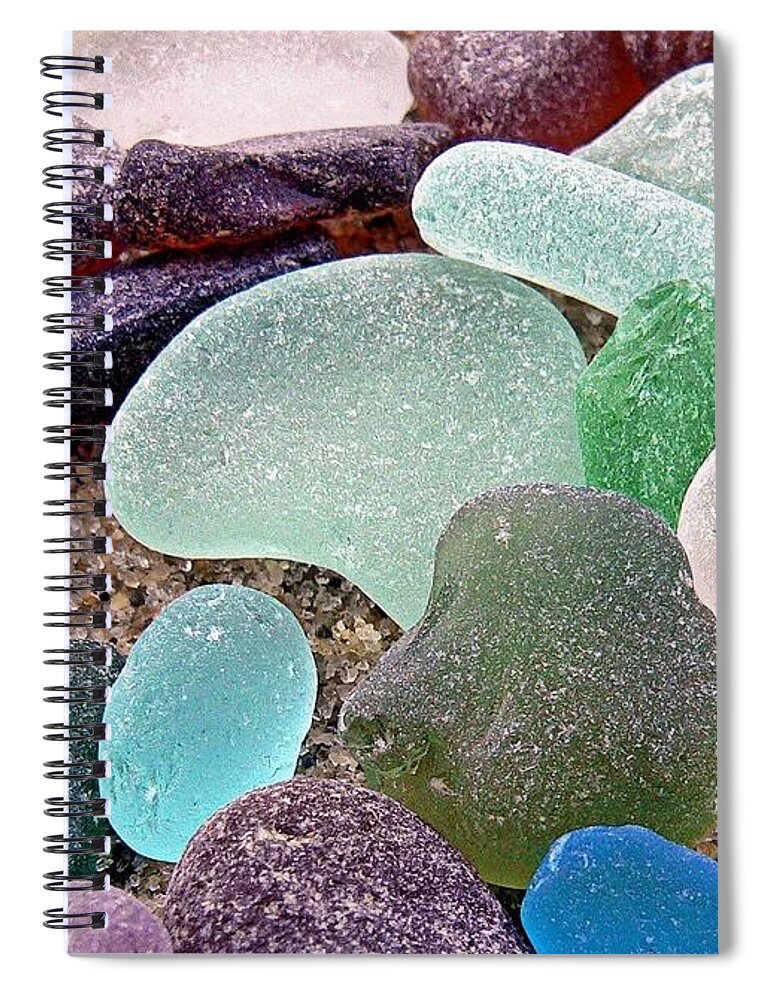 Sea Glass Spiral Notebook featuring the photograph Beach Gems by Janice Drew