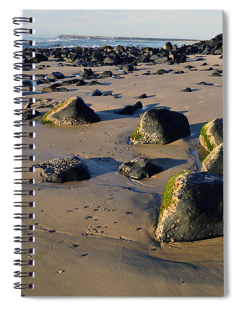 Sand Spiral Notebook featuring the photograph Beach Stones I by Cassandra Buckley