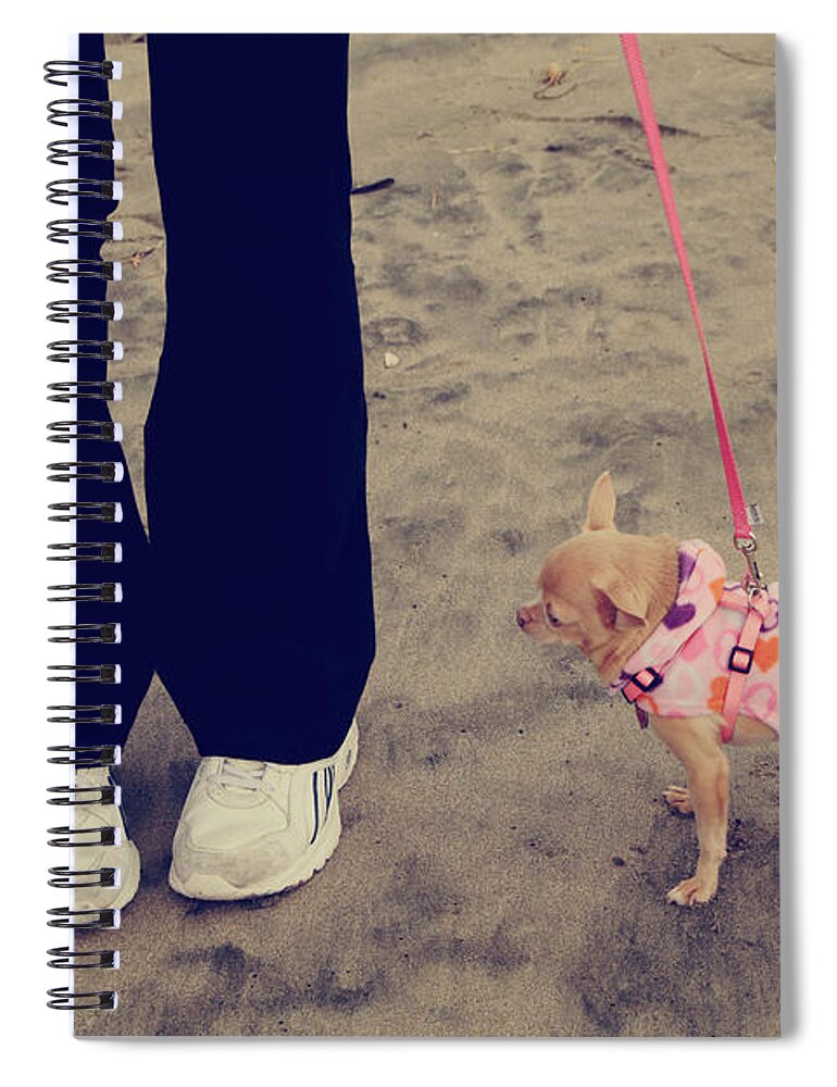 Aptos Spiral Notebook featuring the photograph Beach Walk by Laurie Search