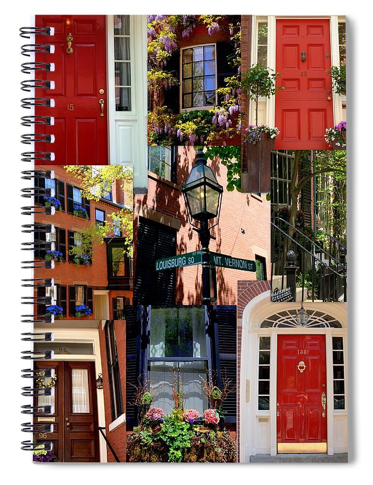 Boston Spiral Notebook featuring the photograph Beacon Hill Windows Doors and More by Caroline Stella