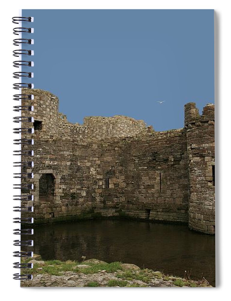 Castles Spiral Notebook featuring the photograph Beamaris castle by Christopher Rowlands