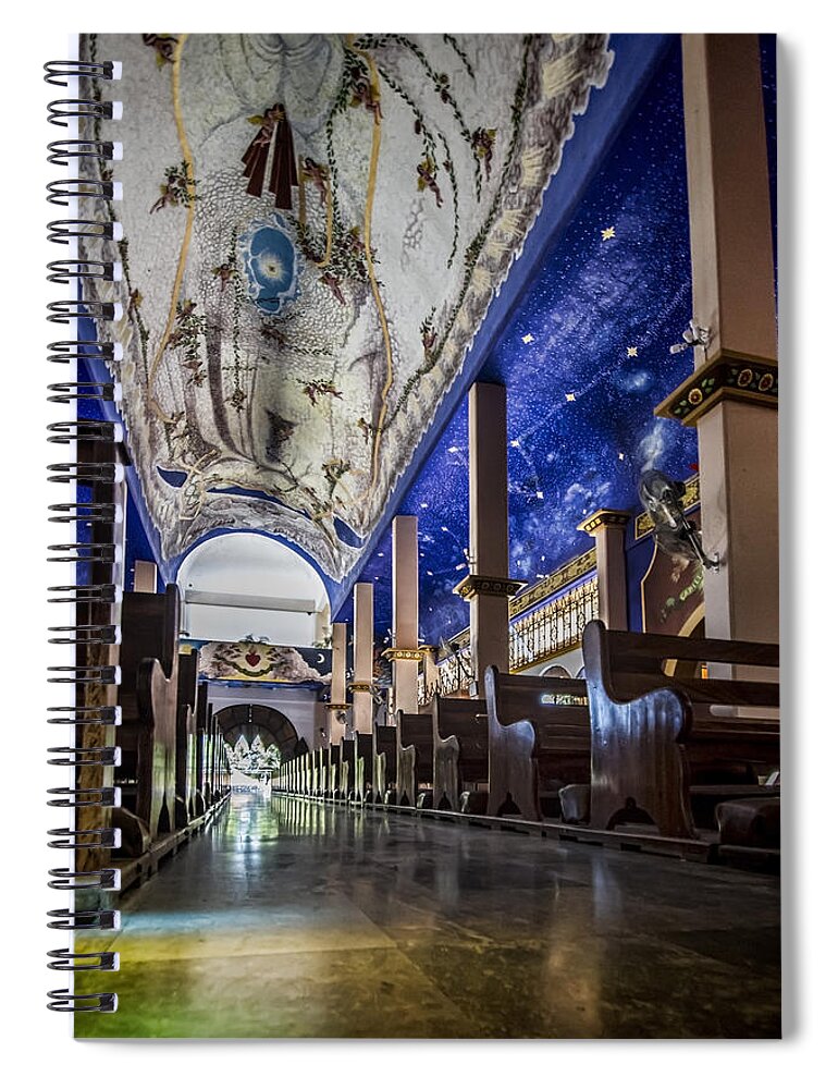 Mexico Spiral Notebook featuring the photograph Beautiful Art inside a Mexican Church by Sven Brogren