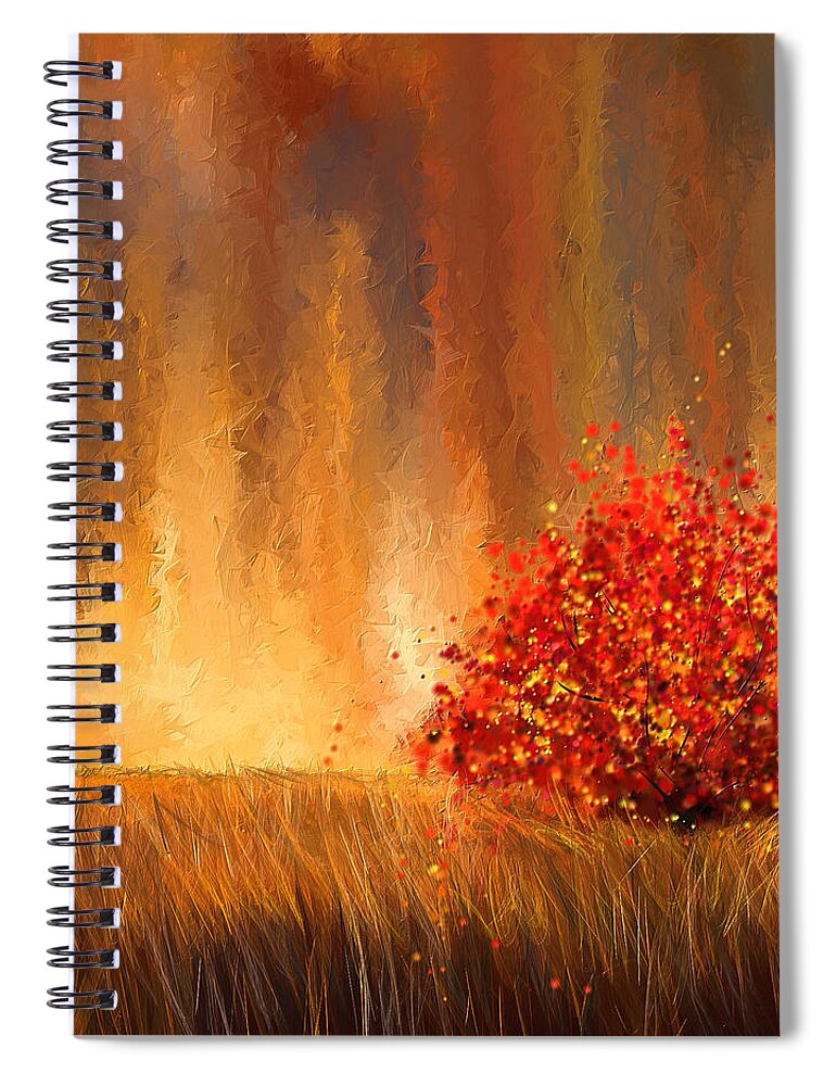 Four Seasons Spiral Notebook featuring the painting Beautiful Change- Autumn Impressionist by Lourry Legarde