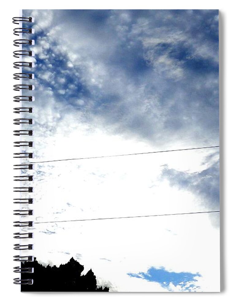 Blue And Clouds Making A Beautiful Contrast Together Spiral Notebook featuring the photograph Beautiful Cloudy Morning by Belinda Lee