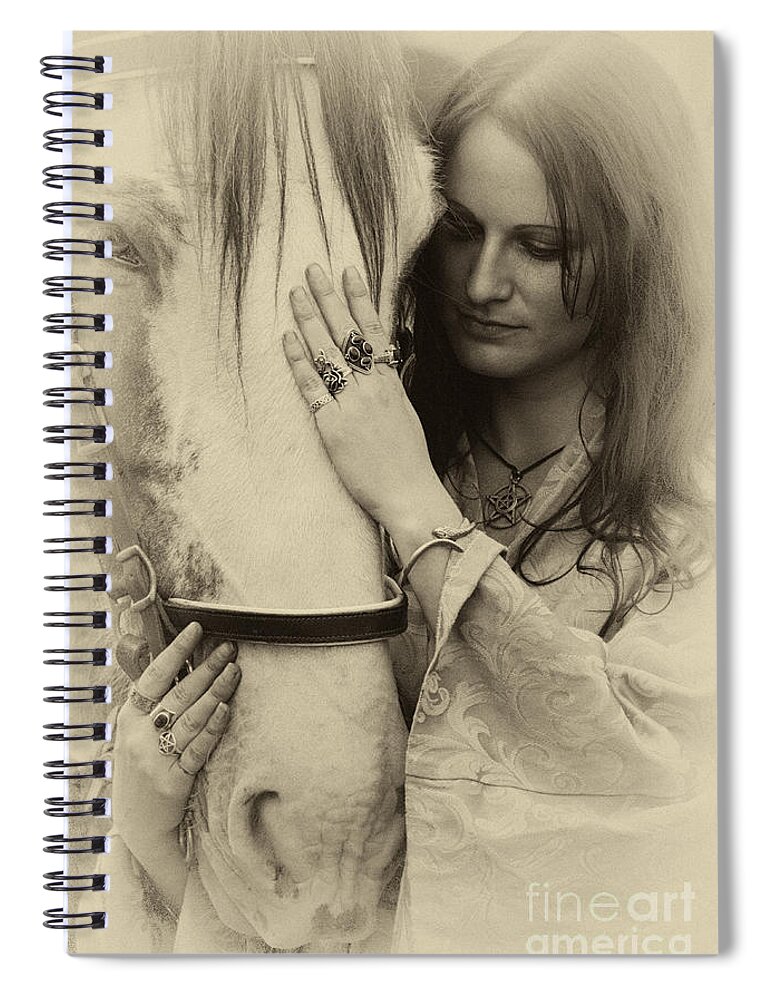 Nostalgia Spiral Notebook featuring the photograph A Woman's Touch by Bob Christopher