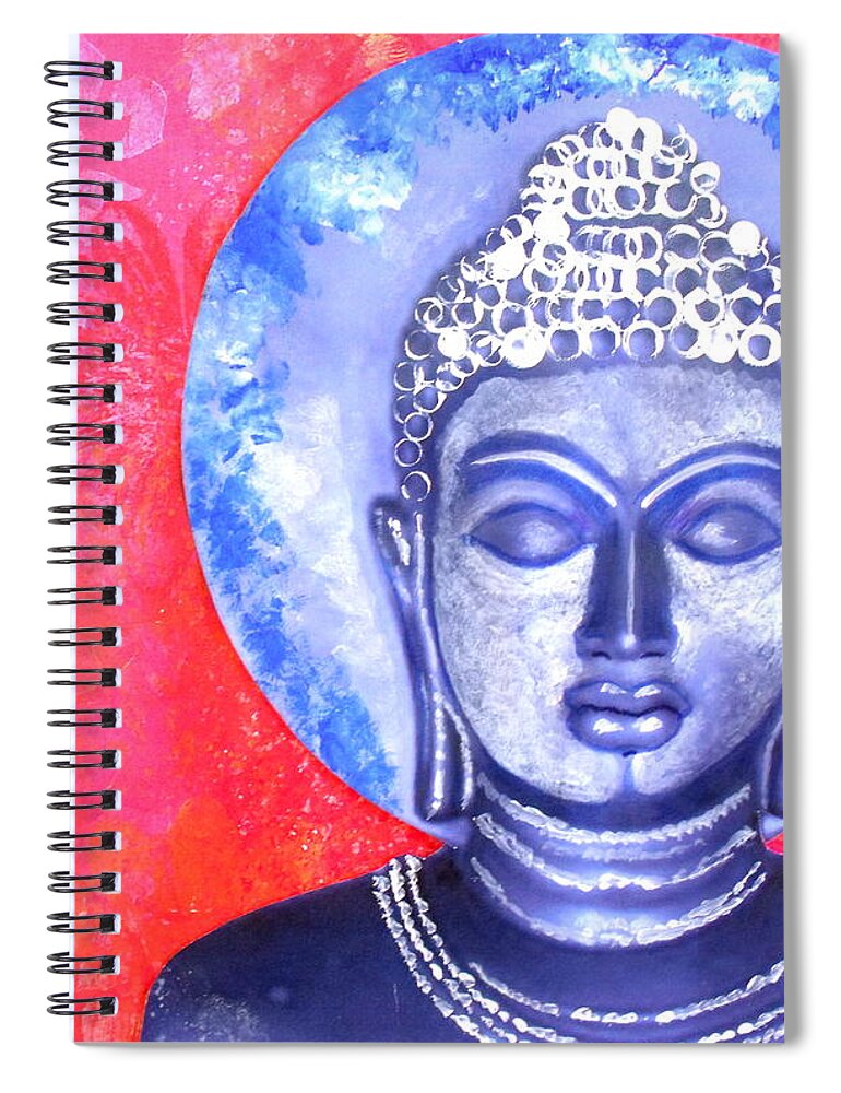 Julie-hoyle Spiral Notebook featuring the mixed media Beautiful You by Julie Hoyle