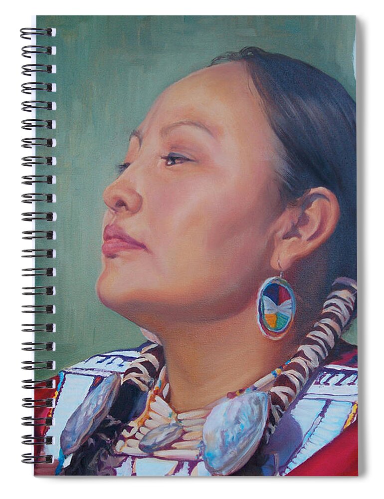 Native American Spiral Notebook featuring the painting Beauty by Christine Lytwynczuk