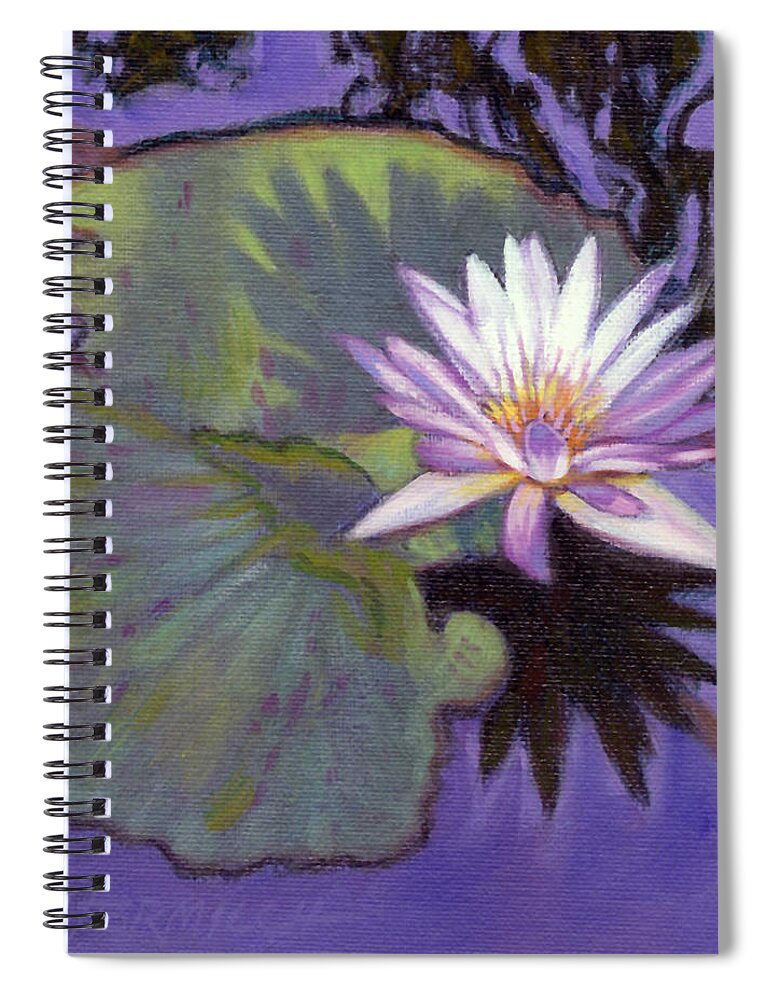 Water Lily Spiral Notebook featuring the painting Beauty in the Water by John Lautermilch