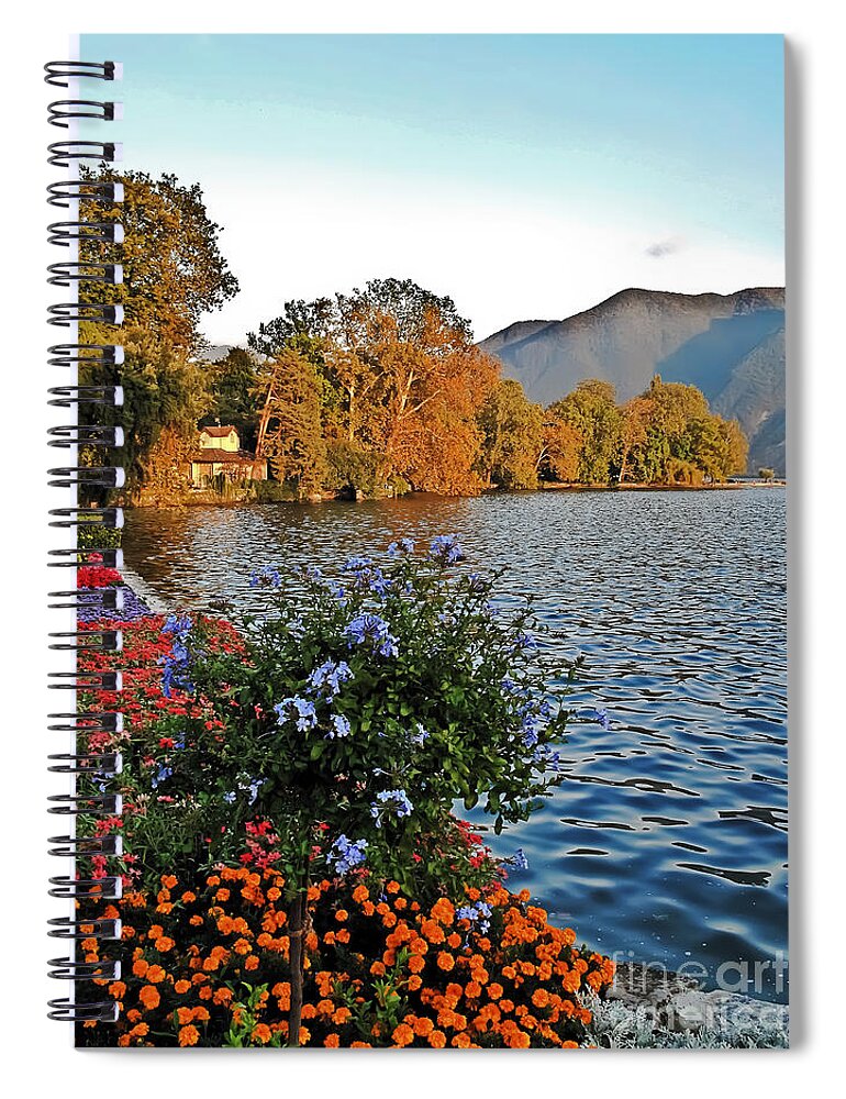 Travel Spiral Notebook featuring the photograph Beauty of Lake Lugano by Elvis Vaughn