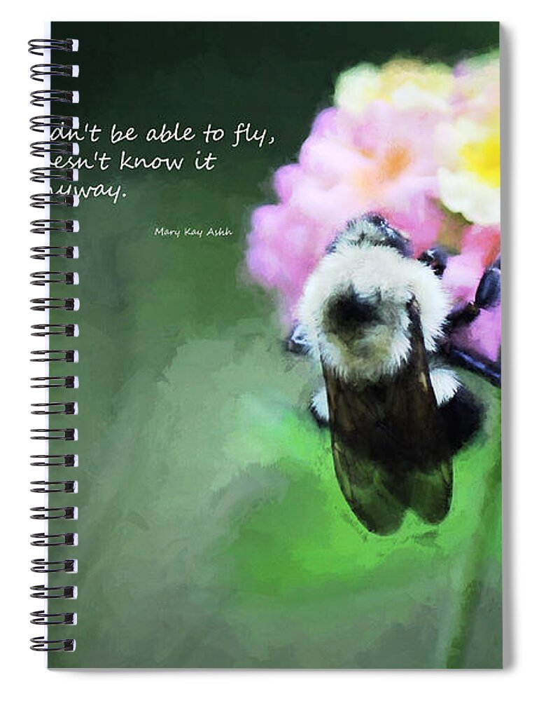 Simple Thing Spiral Notebook featuring the photograph Bee on Flower 2 by Sandra Clark