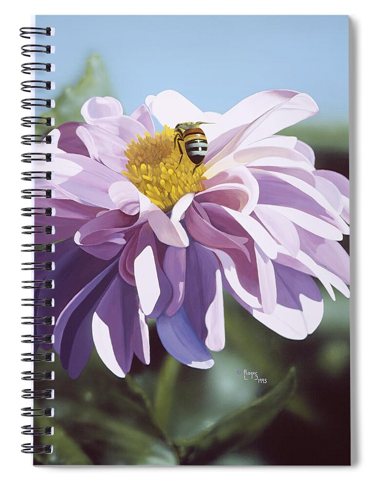 Bee Spiral Notebook featuring the painting Bee by Roger Snyder