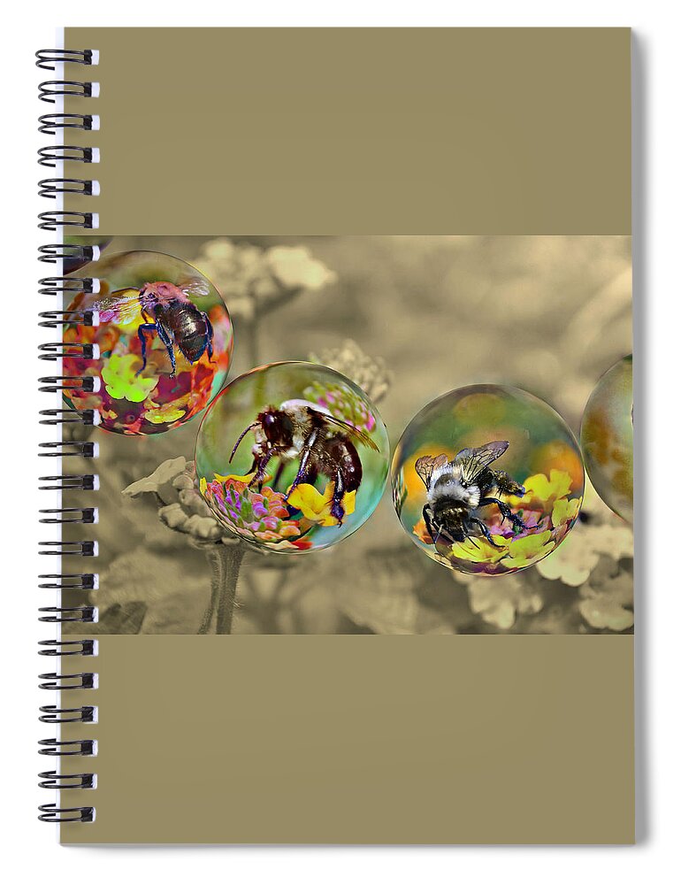 Bee Spiral Notebook featuring the photograph Bees by Savannah Gibbs