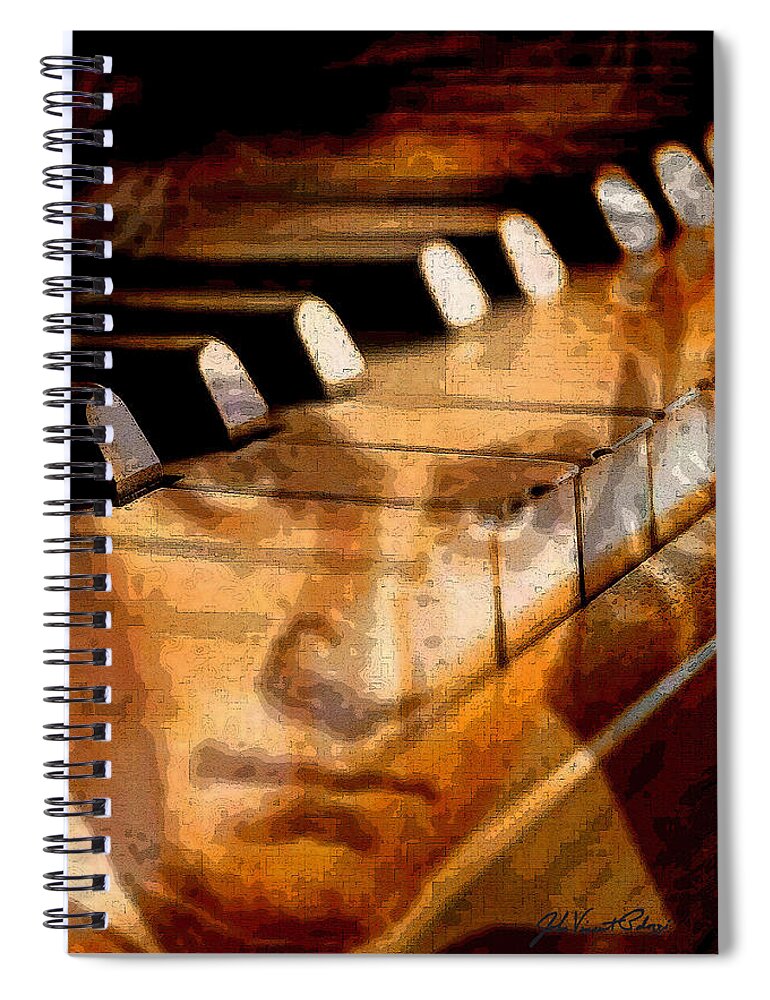 Classical Music Spiral Notebook featuring the digital art Beethoven by John Vincent Palozzi