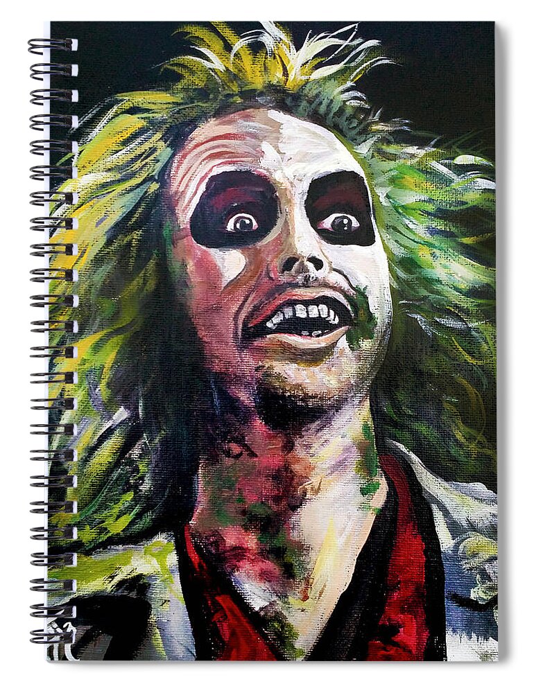 Beetlejuice Spiral Notebook featuring the painting Beetlejuice by Tom Carlton